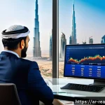 Home 18 부동산 투자 후 관리 노하우 - A modern Middle Eastern real estate investor’s office scene, featuring a professional Arab man in bu...