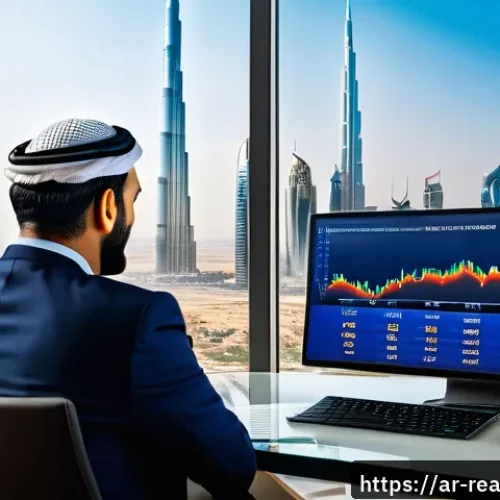 Home 30 부동산 투자 후 관리 노하우 - A modern Middle Eastern real estate investor’s office scene, featuring a professional Arab man in bu...