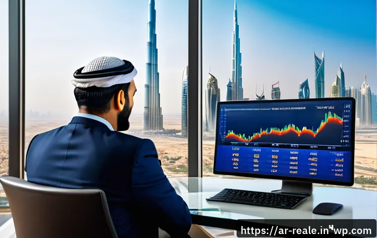 부동산 투자 후 관리 노하우 - A modern Middle Eastern real estate investor’s office scene, featuring a professional Arab man in bu...